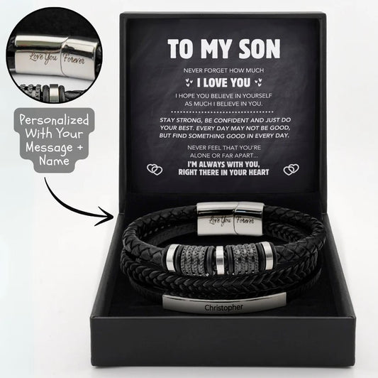 "Forever Connected" Son's Customized Bracelet