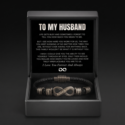 Infinity Name Bracelet - For the Man Who Holds Us Together