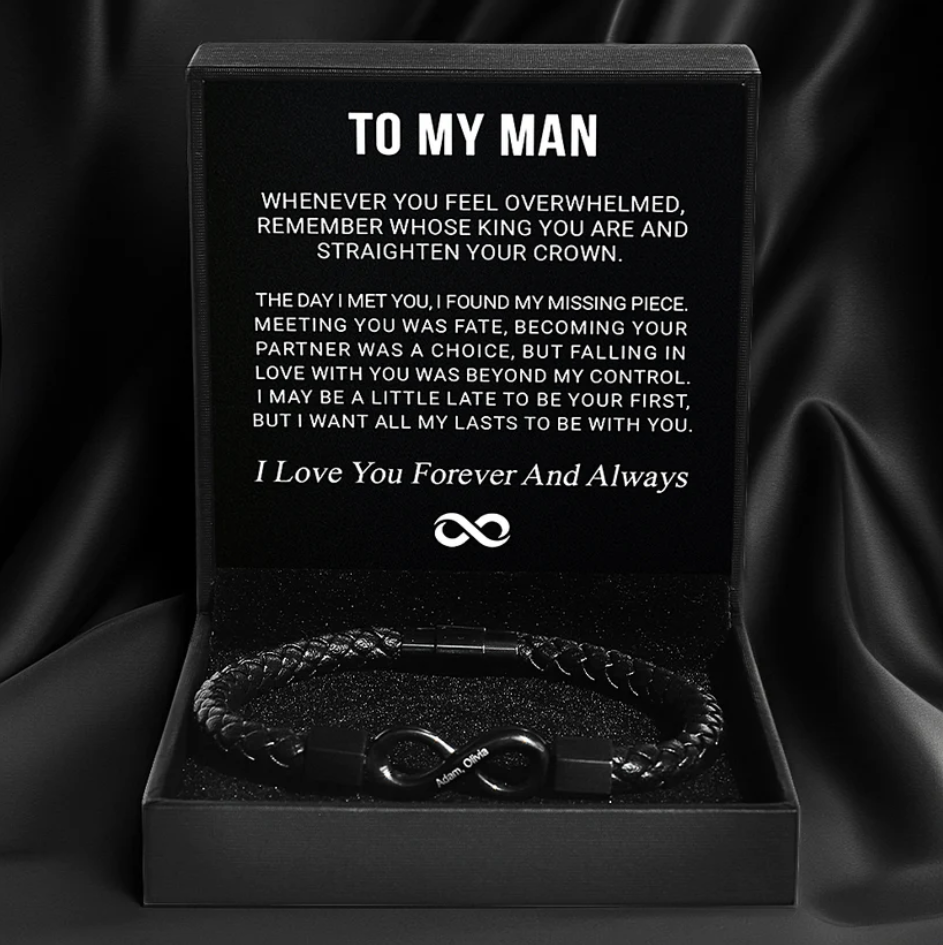 "To My Man" - Infinity Personalized Bracelet